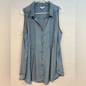 NWOT Terra & Sky Women’s Sleeveless Blouse Size 0X (14W)